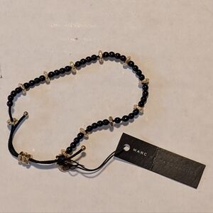 NWT Marc By Marc Jacobs Black and Gold Beaded Bracelet